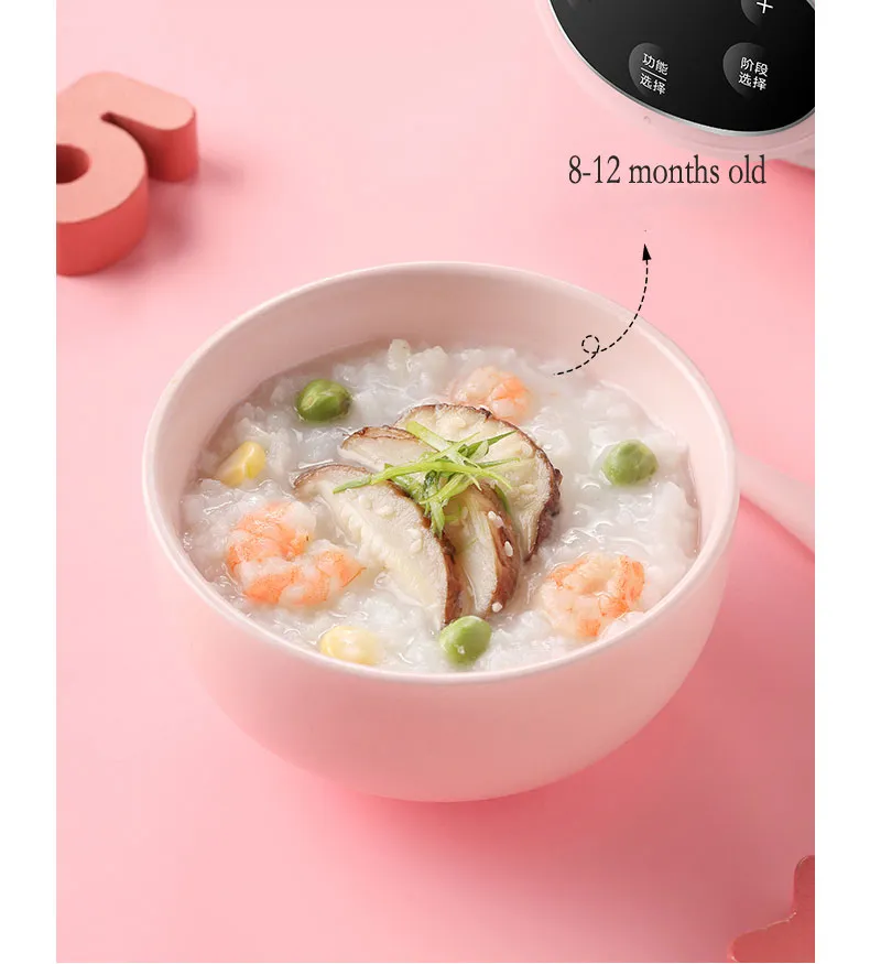 1L Multifunctional Intelligent Baby Porridge Cooker Timer Reservation Ceramic Slow Cooker