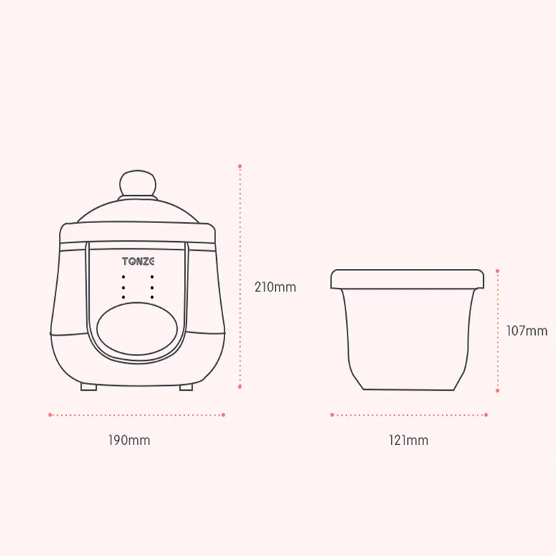 1L Multifunctional Intelligent Baby Porridge Cooker Timer Reservation Ceramic Slow Cooker