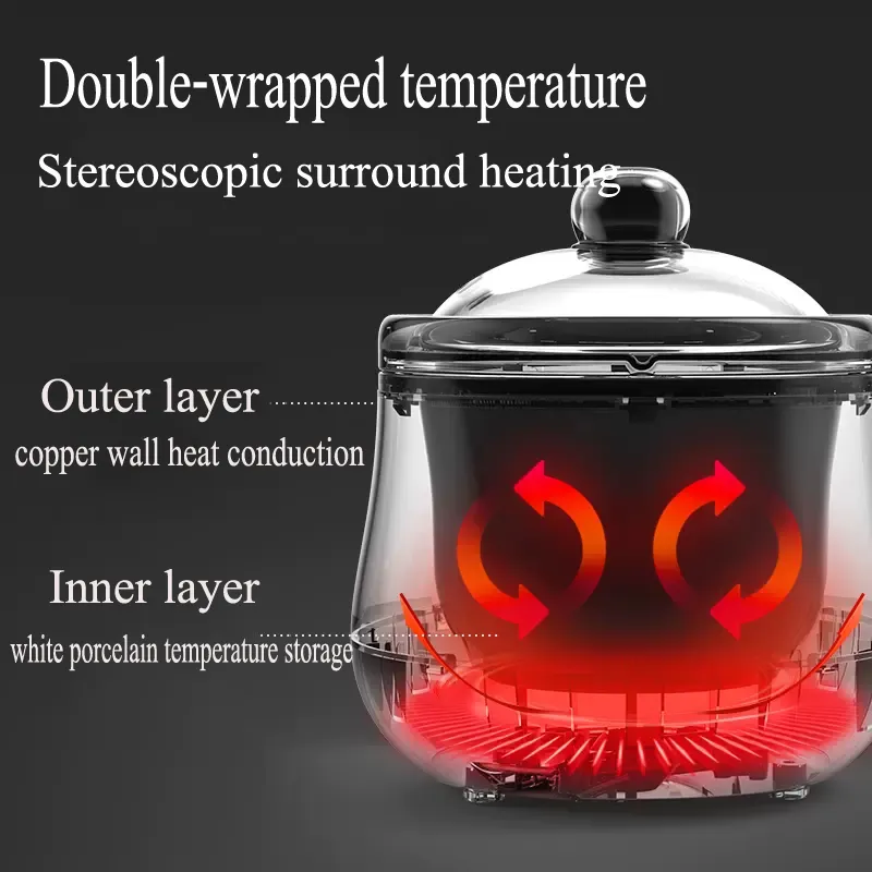 1L Multifunctional Intelligent Baby Porridge Cooker Timer Reservation Ceramic Slow Cooker