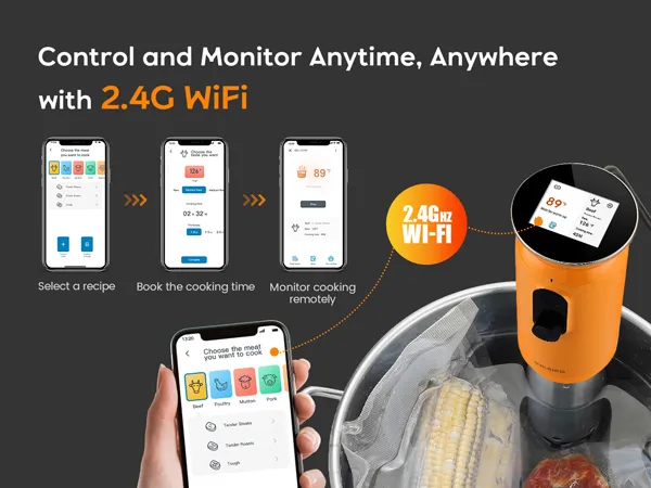 Inkbird WiFi Sous Vide Isv-101W with Color Screen Rotary Control Smart Slow Cooker