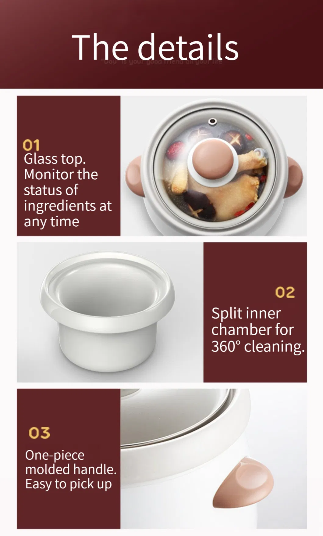 1.5 Intelligent Reservation Electric Ceramic Pot Multifunctional Slow Cooker