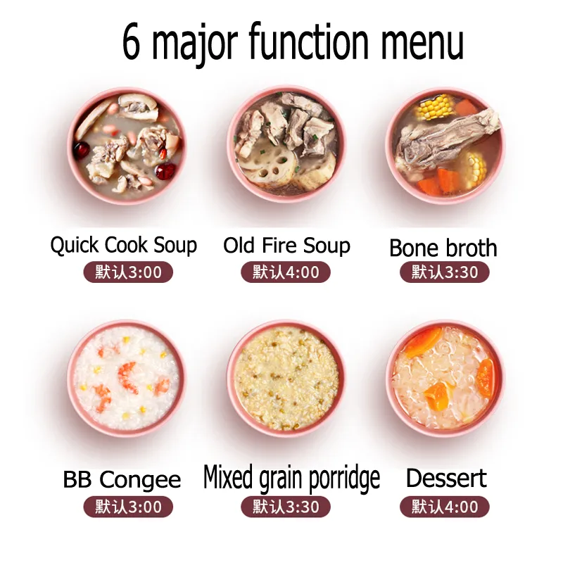 1.5 Intelligent Reservation Electric Ceramic Pot Multifunctional Slow Cooker