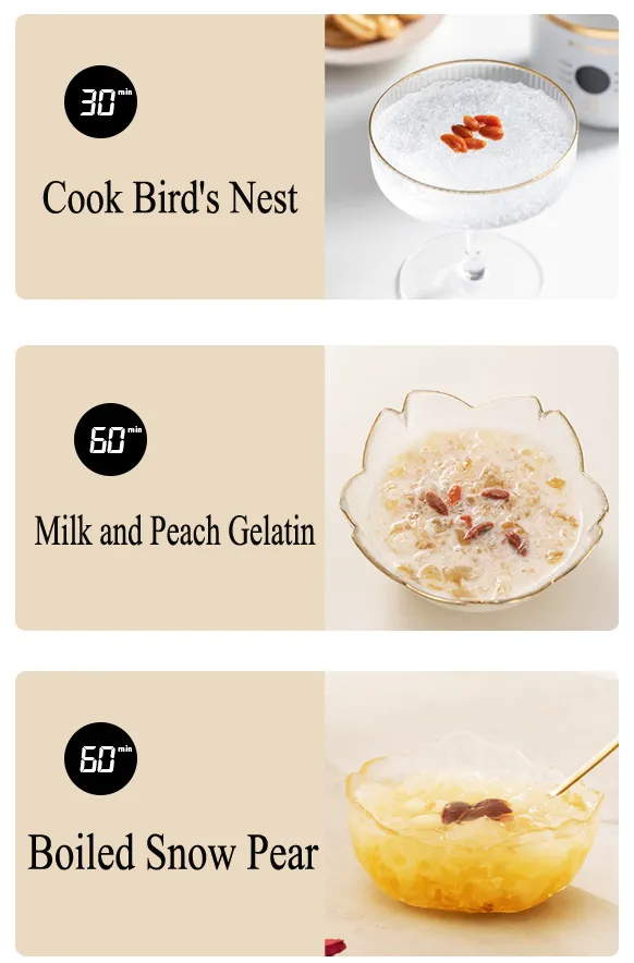 Portable Health Electric Slow Cooker Digital Bird Nest Cooker