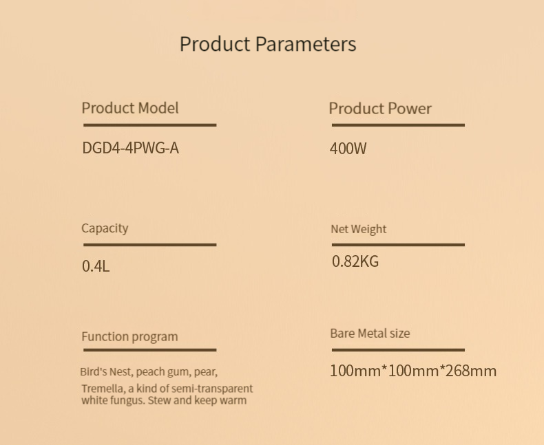 Portable Health Electric Slow Cooker Digital Bird Nest Cooker