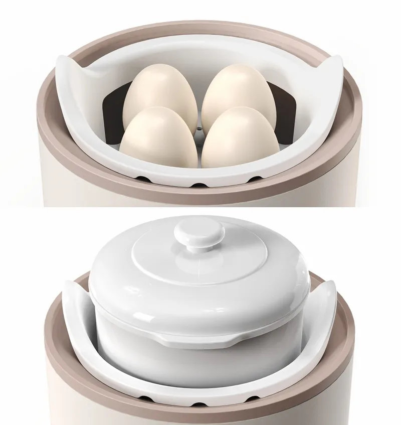 1L Stew Pot with Steamer Multifunctional Baby Food Crock Pot Slow Cooker