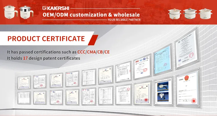 Kaiershi 1.2L Jj-16A Foldable Handle Mini Multifunction Portable Electric Cooker