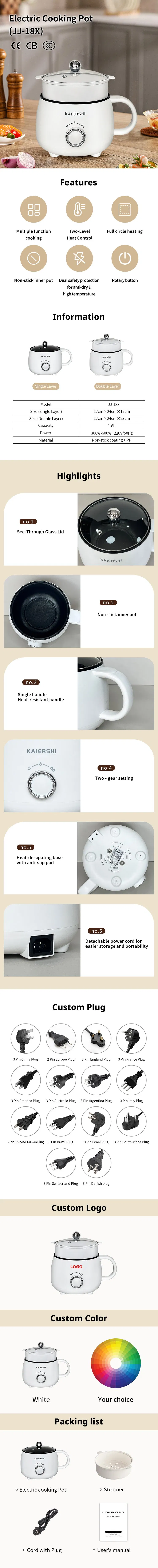 Kaiershi Jj-18X All Multi Purpose Pressure Cooker Electric