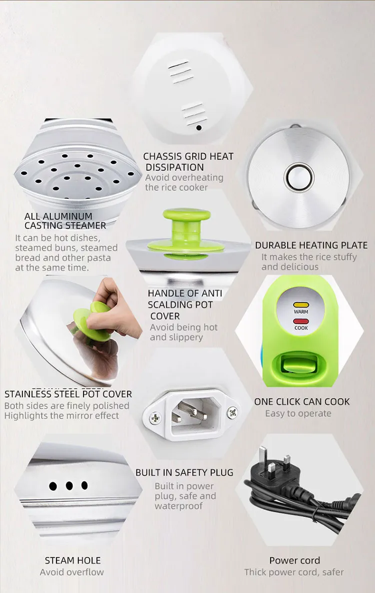 Vietnam/Malaysia/Thailand Home Kitchen Appliance Electric Kitchen Aluminium Cooking Pot for Soup and Rice One Button