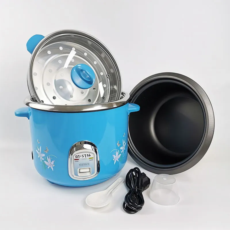 Blue/Yellow Color Straight Rice Cooker with Full Body Custom Inner Pot Electric Rice Cooker House Use Rice Cooker