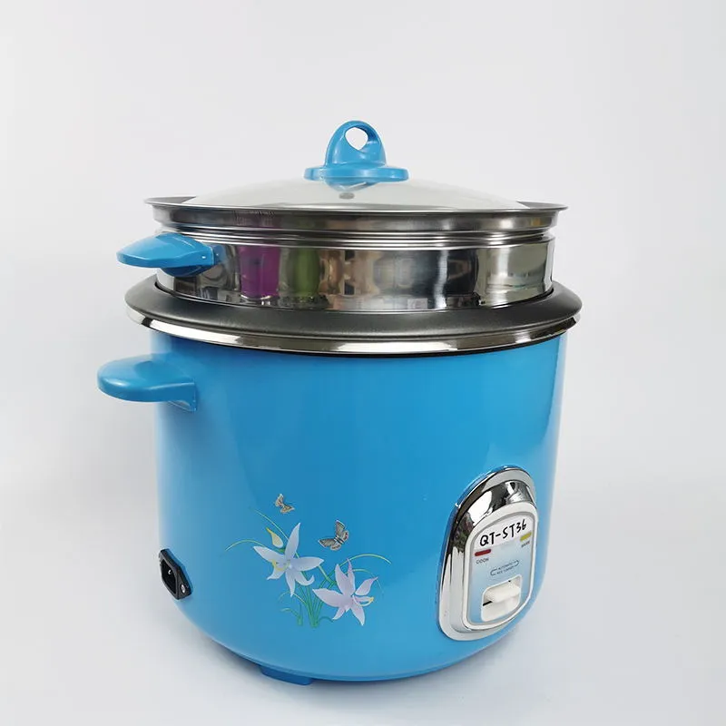 Blue/Yellow Color Straight Rice Cooker with Full Body Custom Inner Pot Electric Rice Cooker House Use Rice Cooker