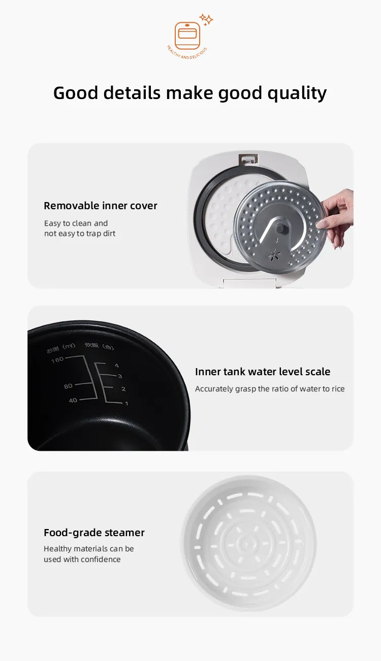 2025 New Design 2L Smart Cooking Food Cook Electric Mini Rice Cookers