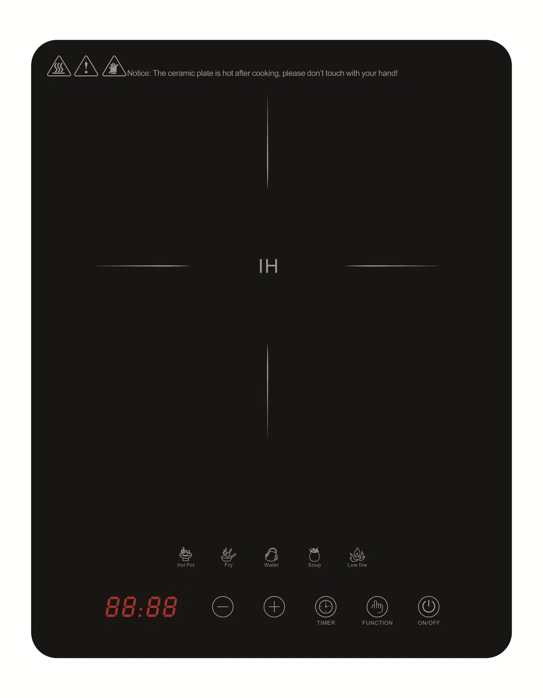 Hot Sales Electric Soft Touch Control Induction Cooker With CB CE