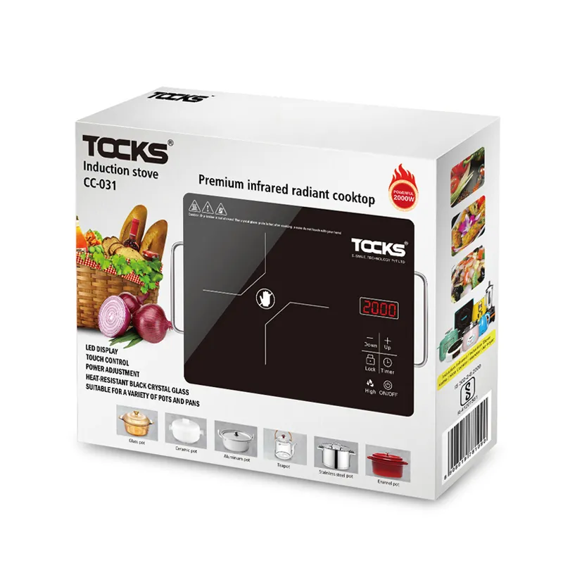 Black crystal glass induction stove cooker touch control CC-031