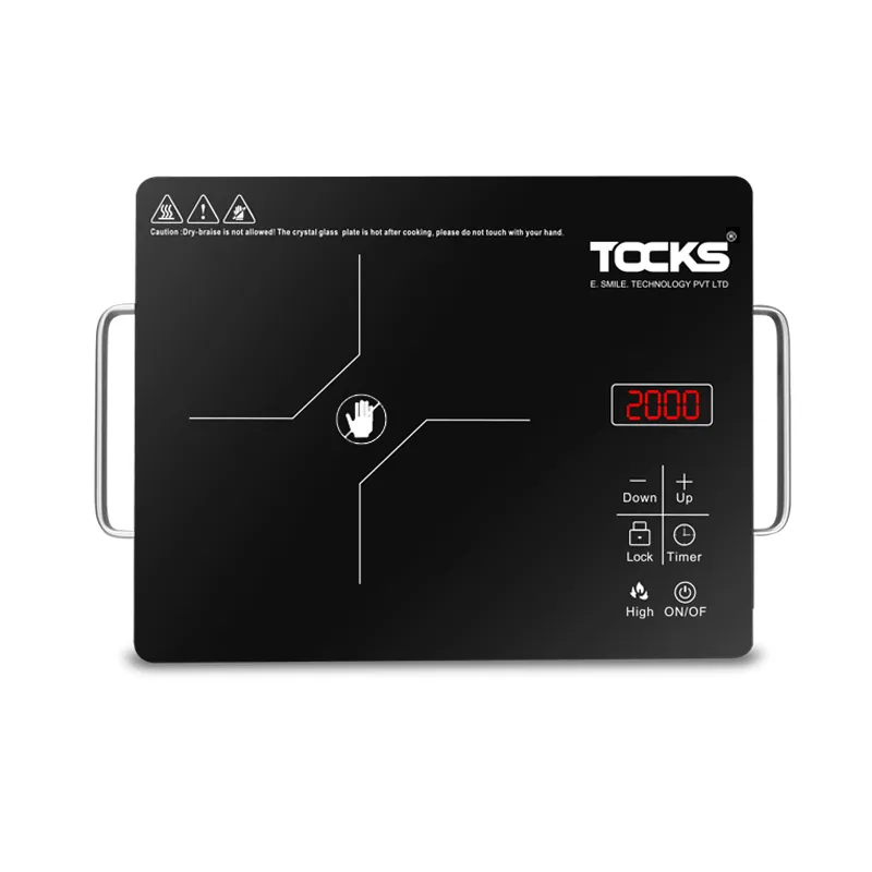 Black crystal glass induction stove cooker touch control CC-031