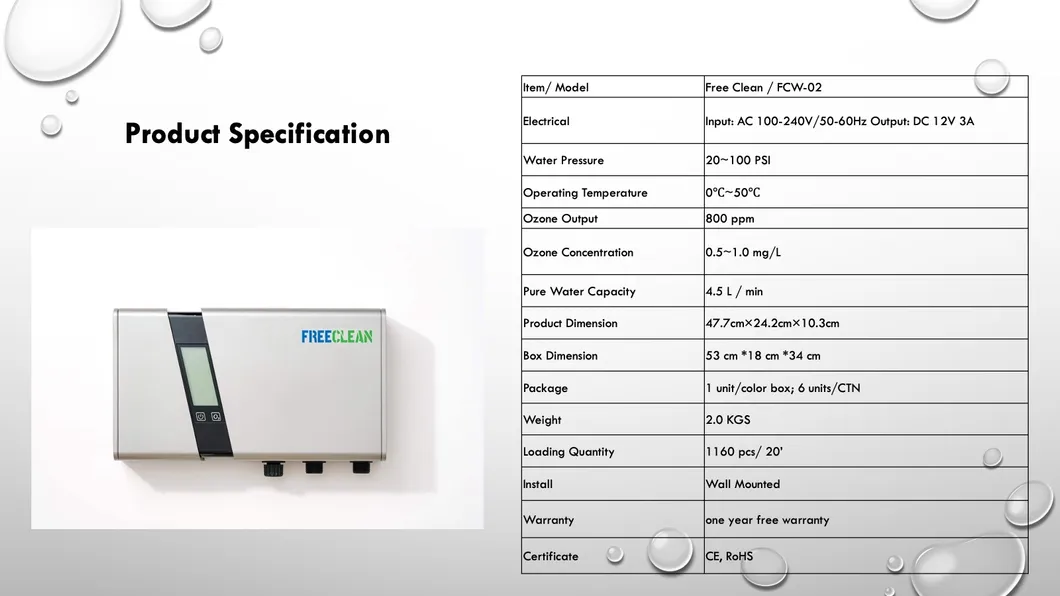 High-Efficiency Ozone Water Filtration Purifier for Home Use