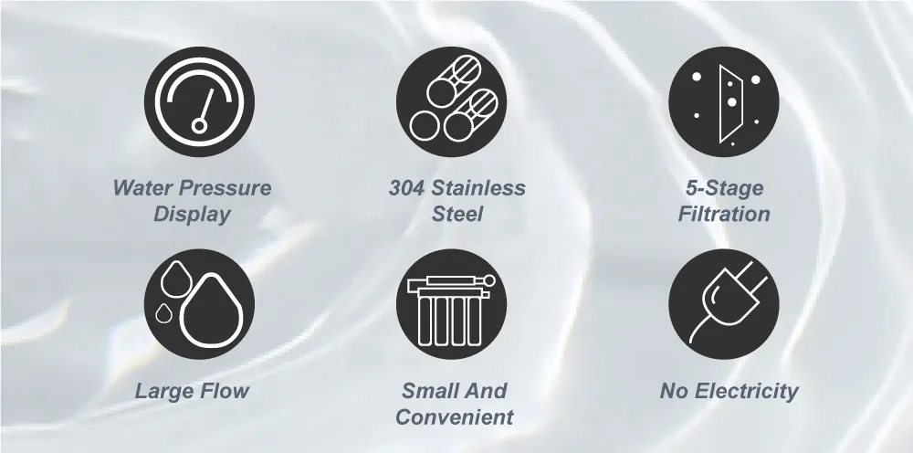 Household Pre-Filtration Domestic UV Lamp Water Purifier for Home Use