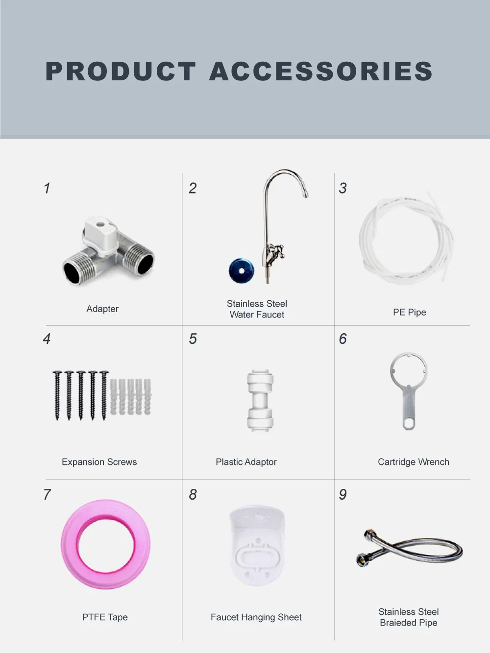 Household Pre-Filtration Domestic UV Lamp Water Purifier for Home Use