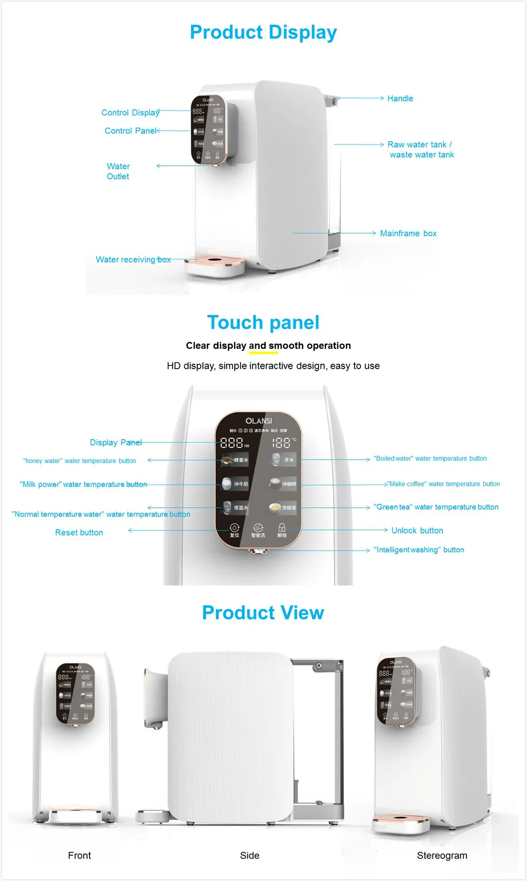 Home Kitchen Hot and Cold Water Purifier Best Drinking Water Filter in Reverse Osmosis RO Water Filtration