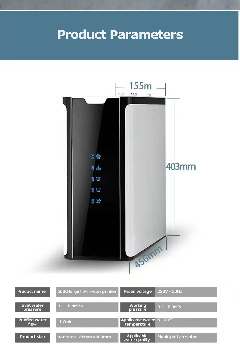 Conbl 600g Home Use No Tank RO Water Purifier with 5-Stage Filtration
