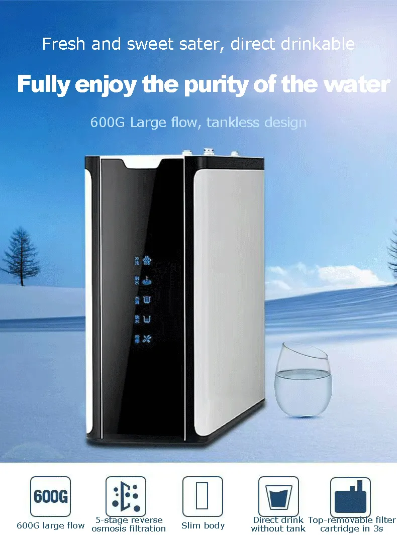 Conbl 600g Home Use No Tank RO Water Purifier with 5-Stage Filtration