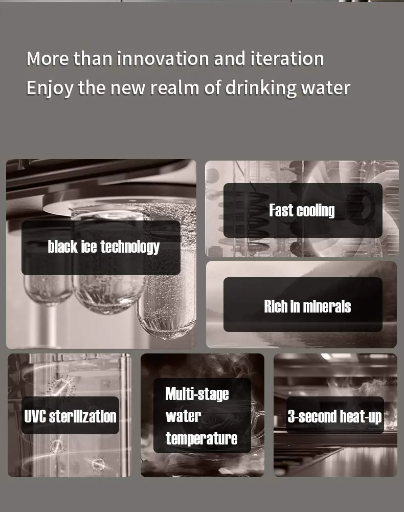 Water Filtration Home System Desktop Cold Hot Water Dispenser 3 in 1 Water Ice Machine