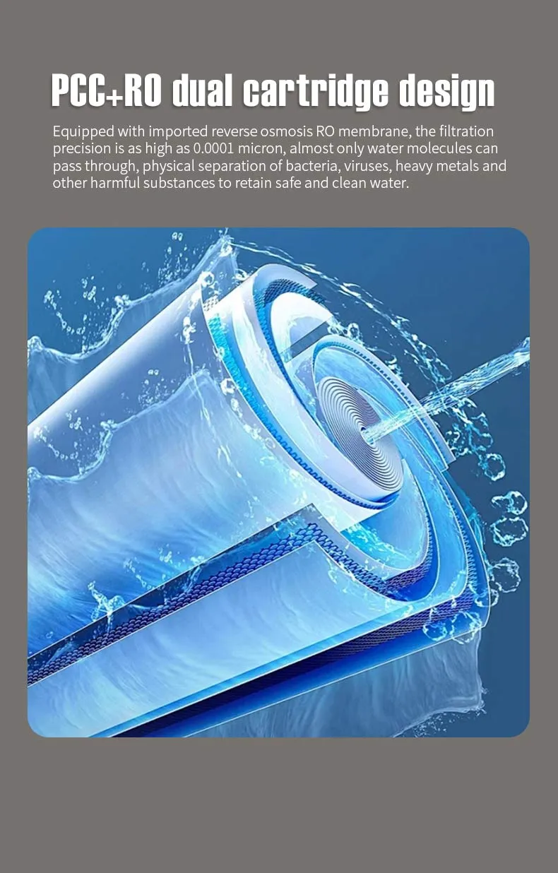 Water Filtration Home System Desktop Cold Hot Water Dispenser 3 in 1 Water Ice Machine