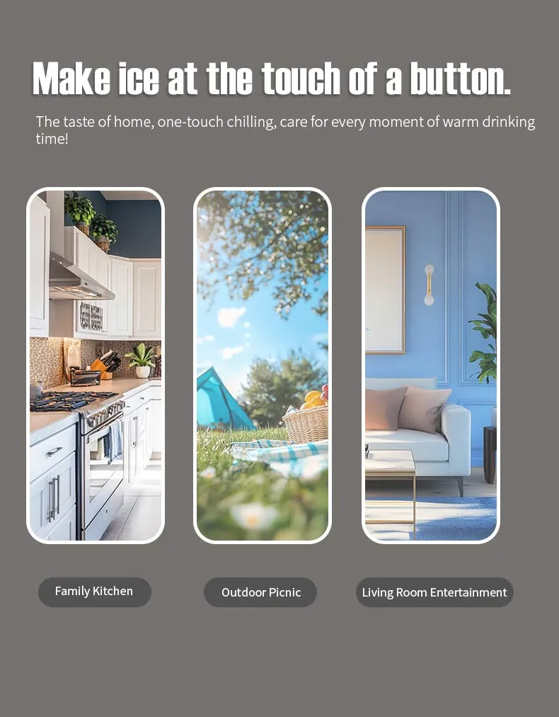 Water Filtration Home System Desktop Cold Hot Water Dispenser 3 in 1 Water Ice Machine