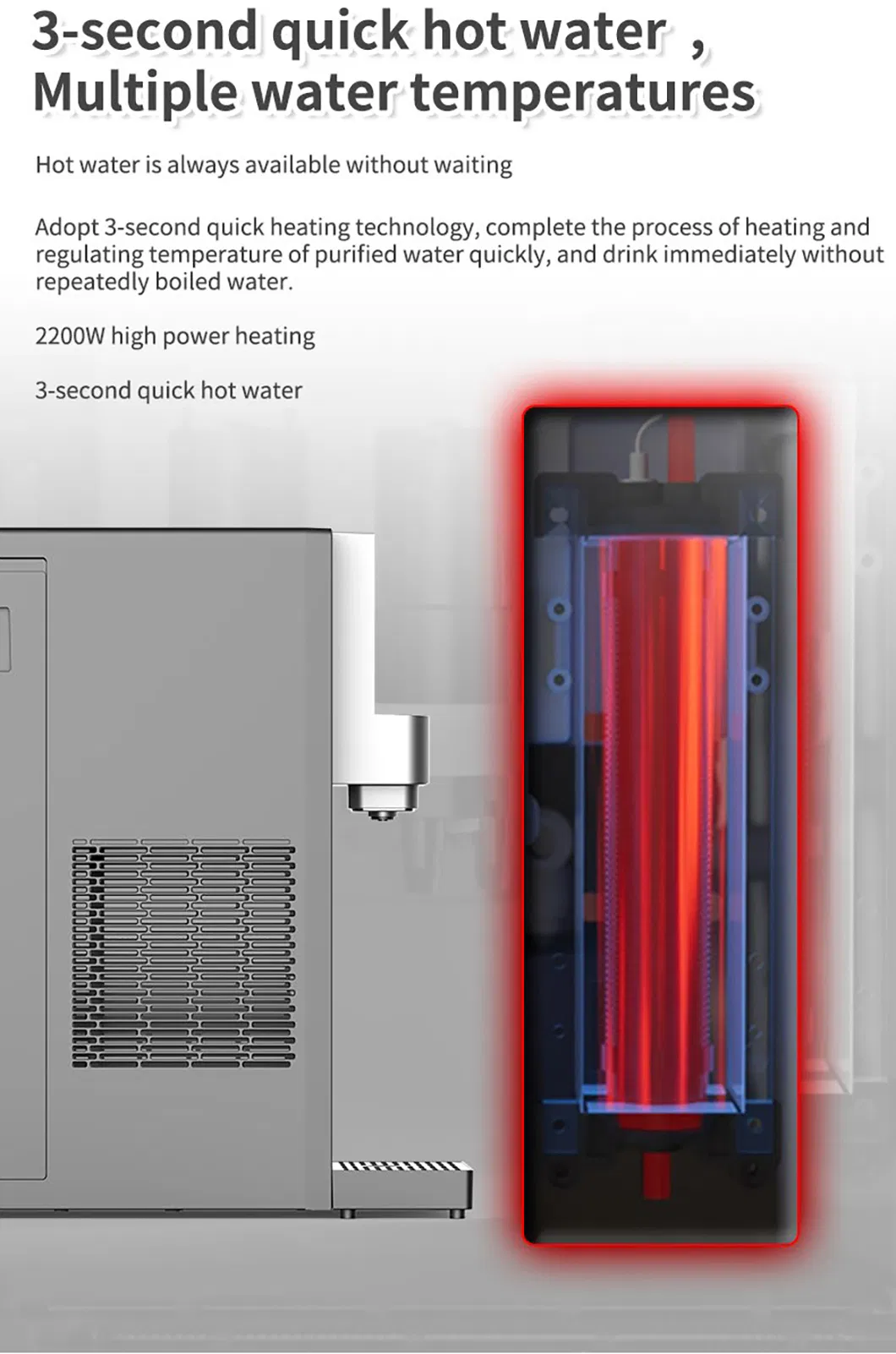 Home Soda Sparkling Water Dispenser Tap RO Water Filtration Hot Cold Water Purifier Machine for Drinking