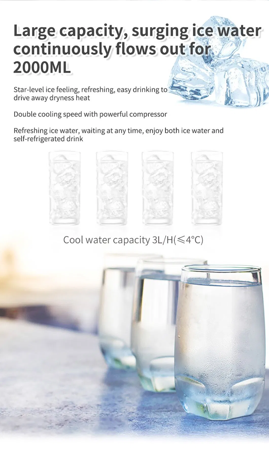 Home Soda Sparkling Water Dispenser Tap RO Water Filtration Hot Cold Water Purifier Machine for Drinking