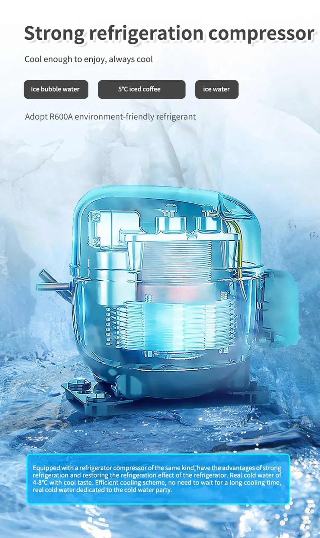 Home Soda Sparkling Water Dispenser Tap RO Water Filtration Hot Cold Water Purifier Machine for Drinking