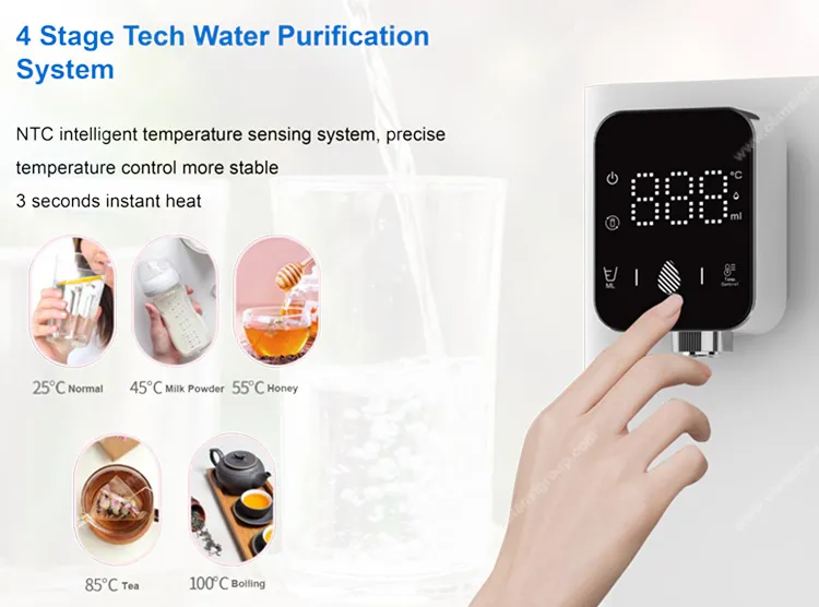 Home Use Hot Water Dispenser 4 in 1 Ultra Filtration Free Installation UF Water Purifier
