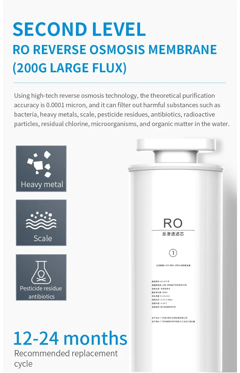 Hydrogen 3 Stage Filtration Home Reverse Osmosis Purifier Drinking Water Dispenser with UVC Hydrogen Water Purifier