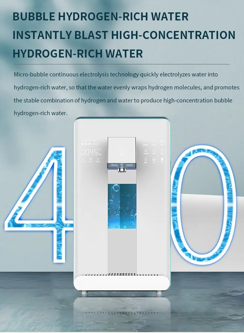 Hydrogen 3 Stage Filtration Home Reverse Osmosis Purifier Drinking Water Dispenser with UVC Hydrogen Water Purifier