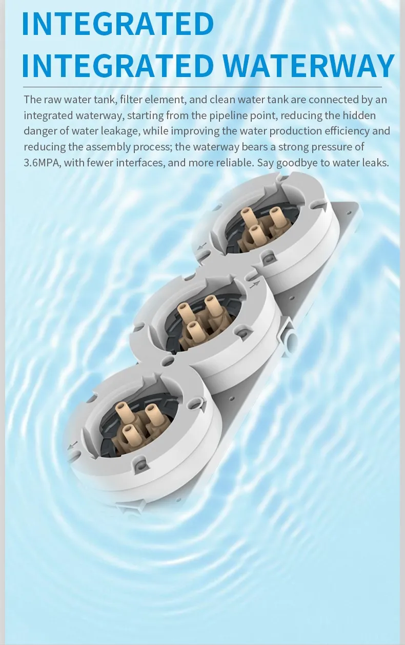 Hydrogen 3 Stage Filtration Home Reverse Osmosis Purifier Drinking Water Dispenser with UVC Hydrogen Water Purifier