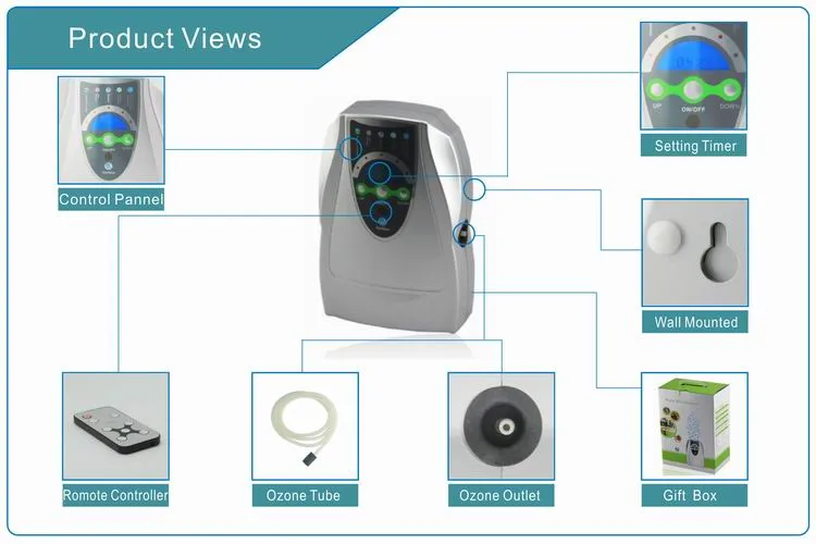 500mg/H Remote Control Ozone Generator for Air Water Treatment