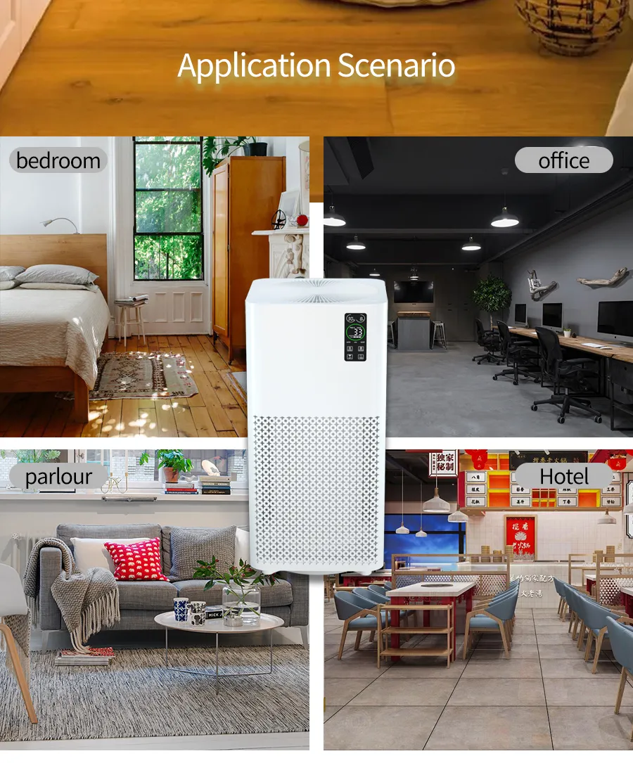 High Efficiency UV HEPA Filter Smart WiFi Household Pet Room Air Purifier