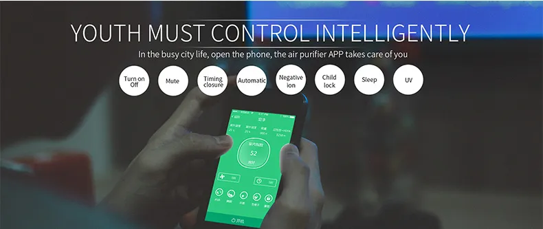 Smart WiFi Air Purifier for Large Place Ionizer for Home Air Cleaner