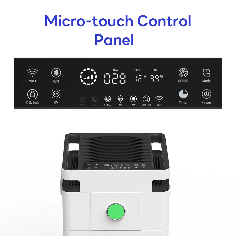 High Cadr 520m3/H HEPA Filter Air Purifier for Home Large Room