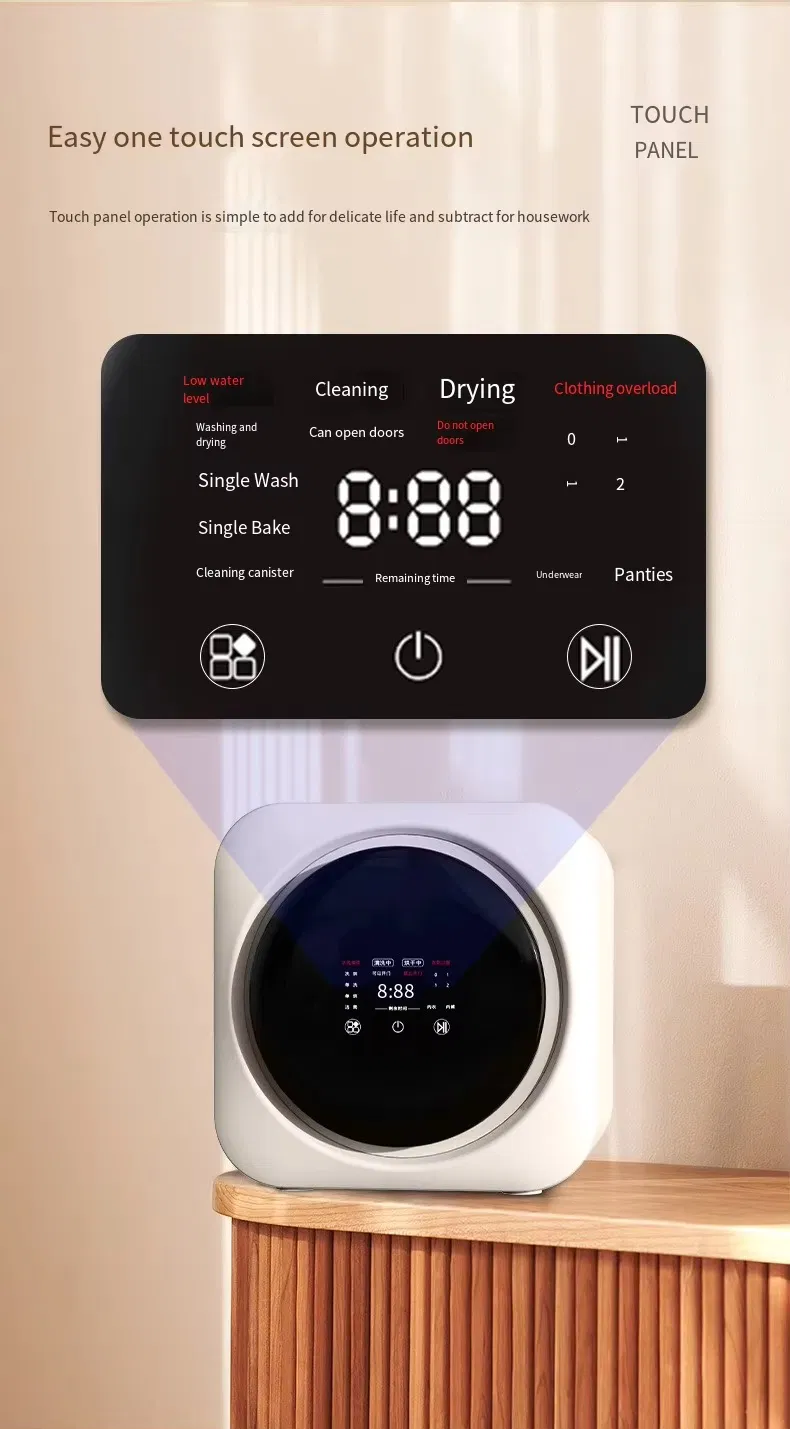 Smart Automatic Cleaning Washer Mini Portable Washing Dryer Machines for Underwear Socks