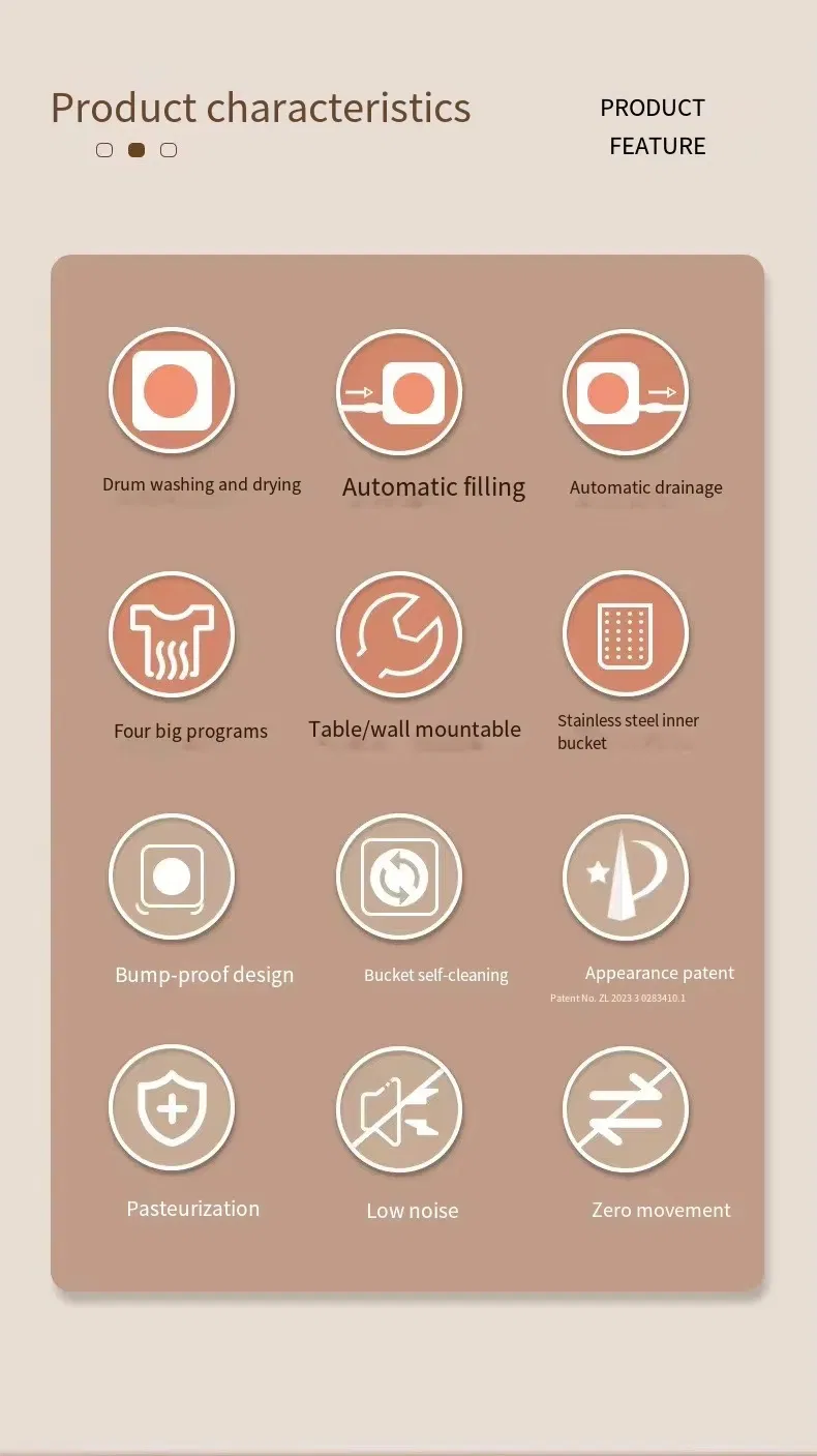 Smart Automatic Cleaning Washer Mini Portable Washing Dryer Machines for Underwear Socks