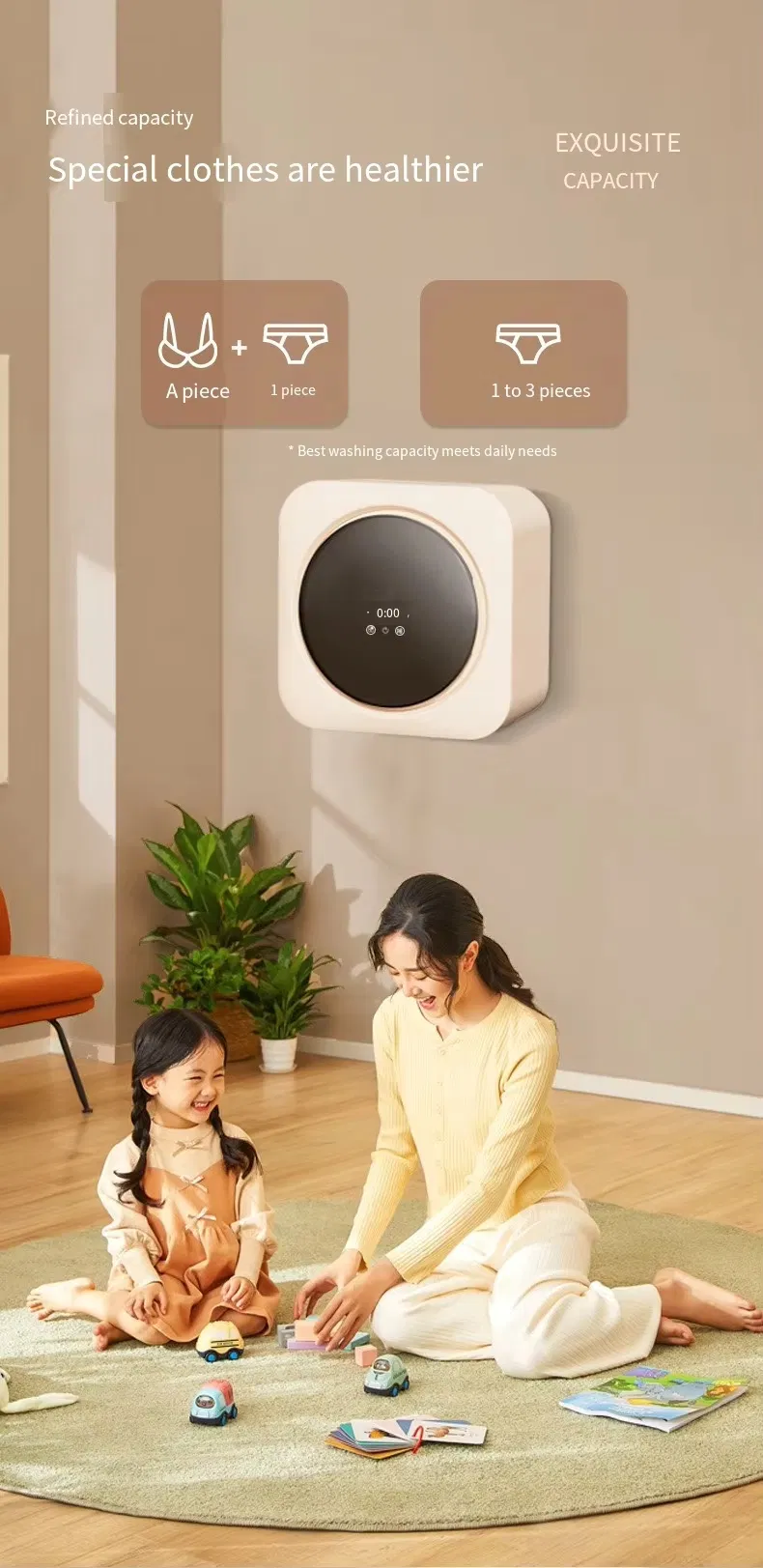 Smart Automatic Cleaning Washer Mini Portable Washing Dryer Machines for Underwear Socks