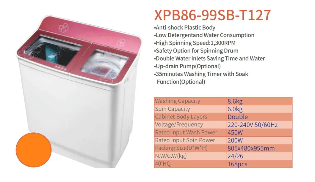 Twin Tub Laundry Cleaning Top Loading Mini Washer Automatic Washing Machine