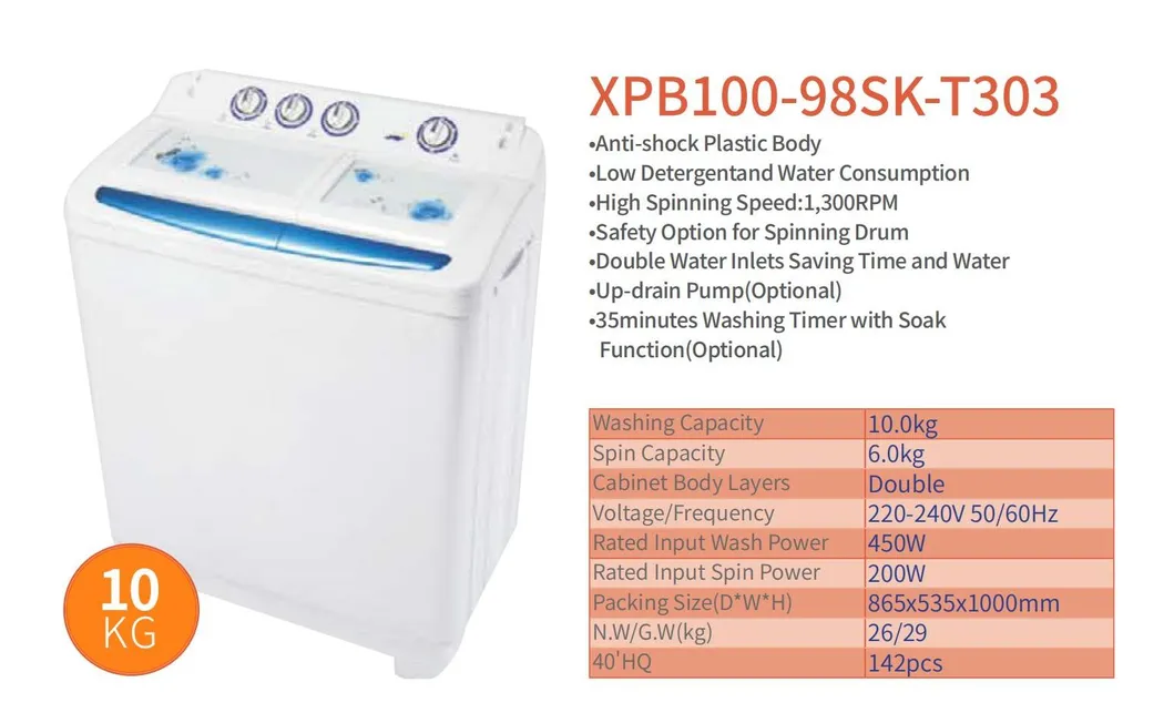Manufacture Super Nice New Design Semi-Automatic Top Loading Washing Machine