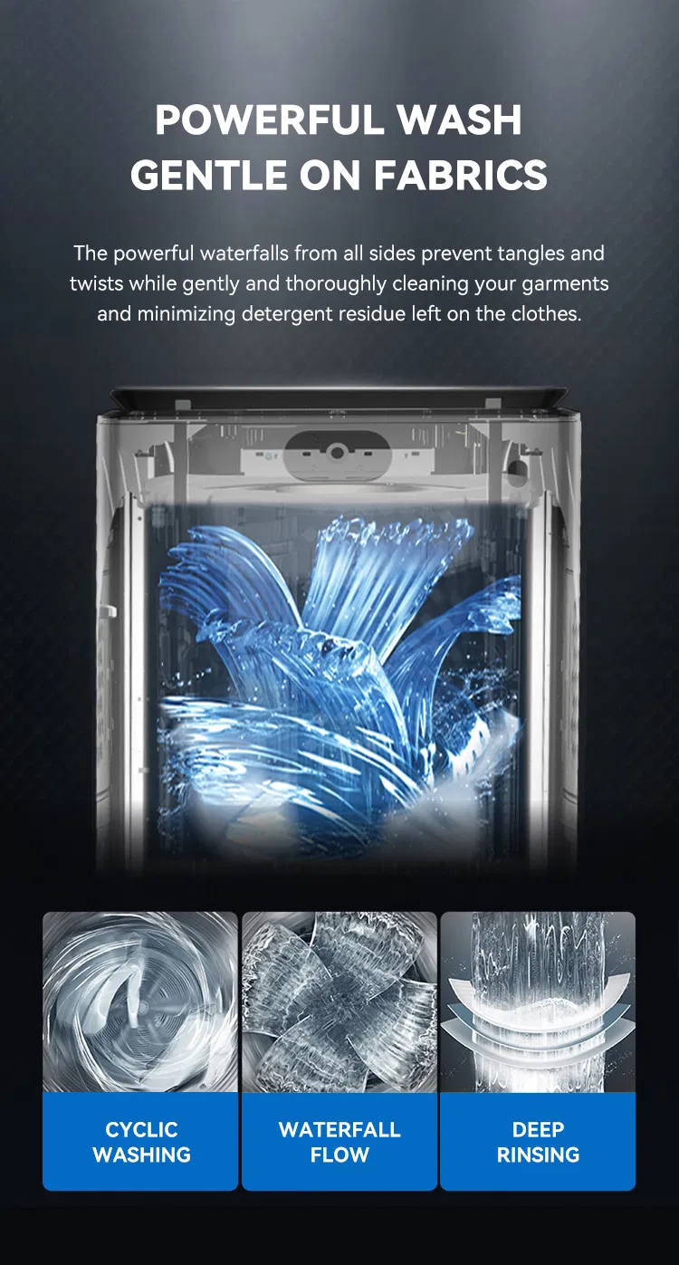 2024 New Model 10kg Glass Door Top Loading Washing Machine