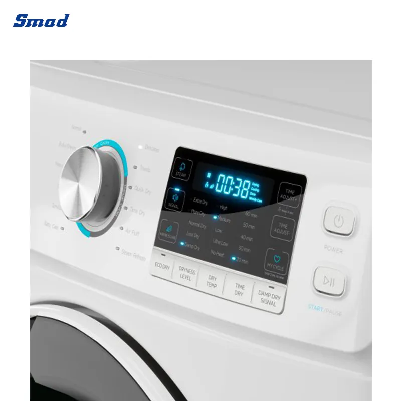 Smad LED Display 120V 8 Program Quick Dry 8 Cu. FT Front Load Electric Clothes Dryer