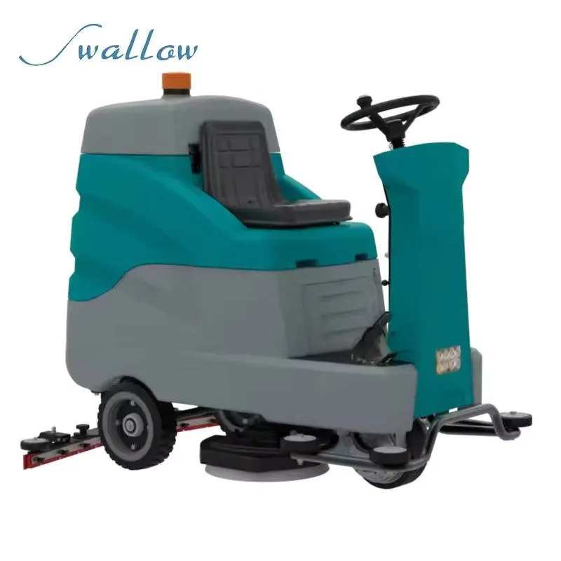 2024 New Design Walk-Behind Mini Auto Commercial Compact Home Use Electric Floor Scrubber Dryer