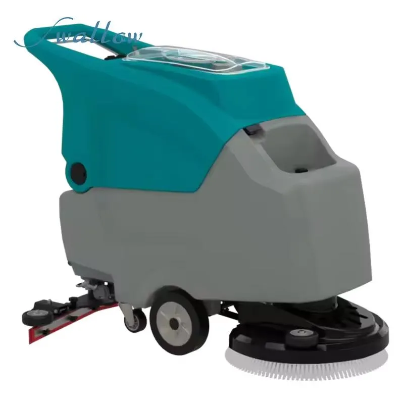 2024 New Design Walk-Behind Mini Auto Commercial Compact Home Use Electric Floor Scrubber Dryer