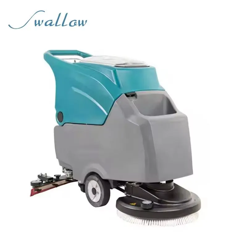 2024 New Design Walk-Behind Mini Auto Commercial Compact Home Use Electric Floor Scrubber Dryer