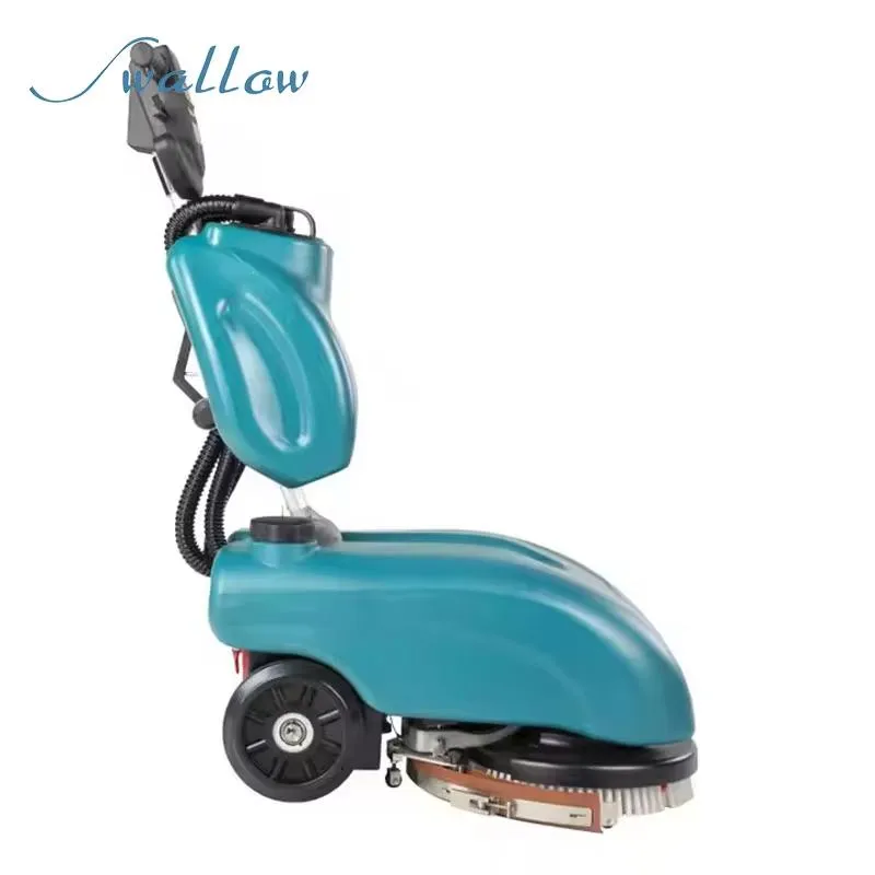 2024 New Design Walk-Behind Mini Auto Commercial Compact Home Use Electric Floor Scrubber Dryer