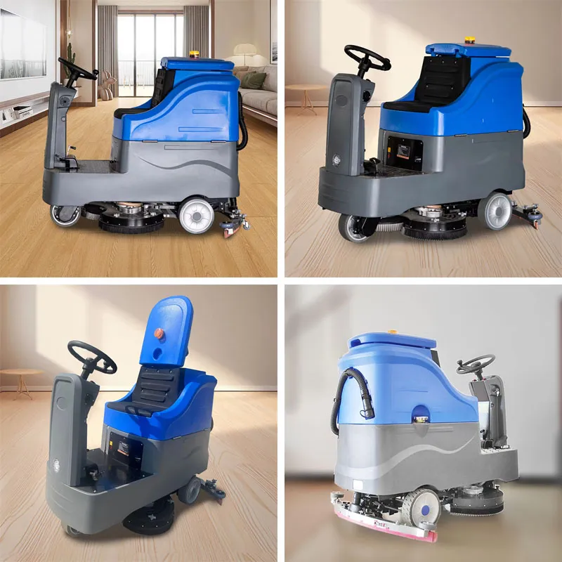 China Manuafacturer 80L Ride on Floor Cleaning Scrubber Dryer with Dual Brush with Factory Price
